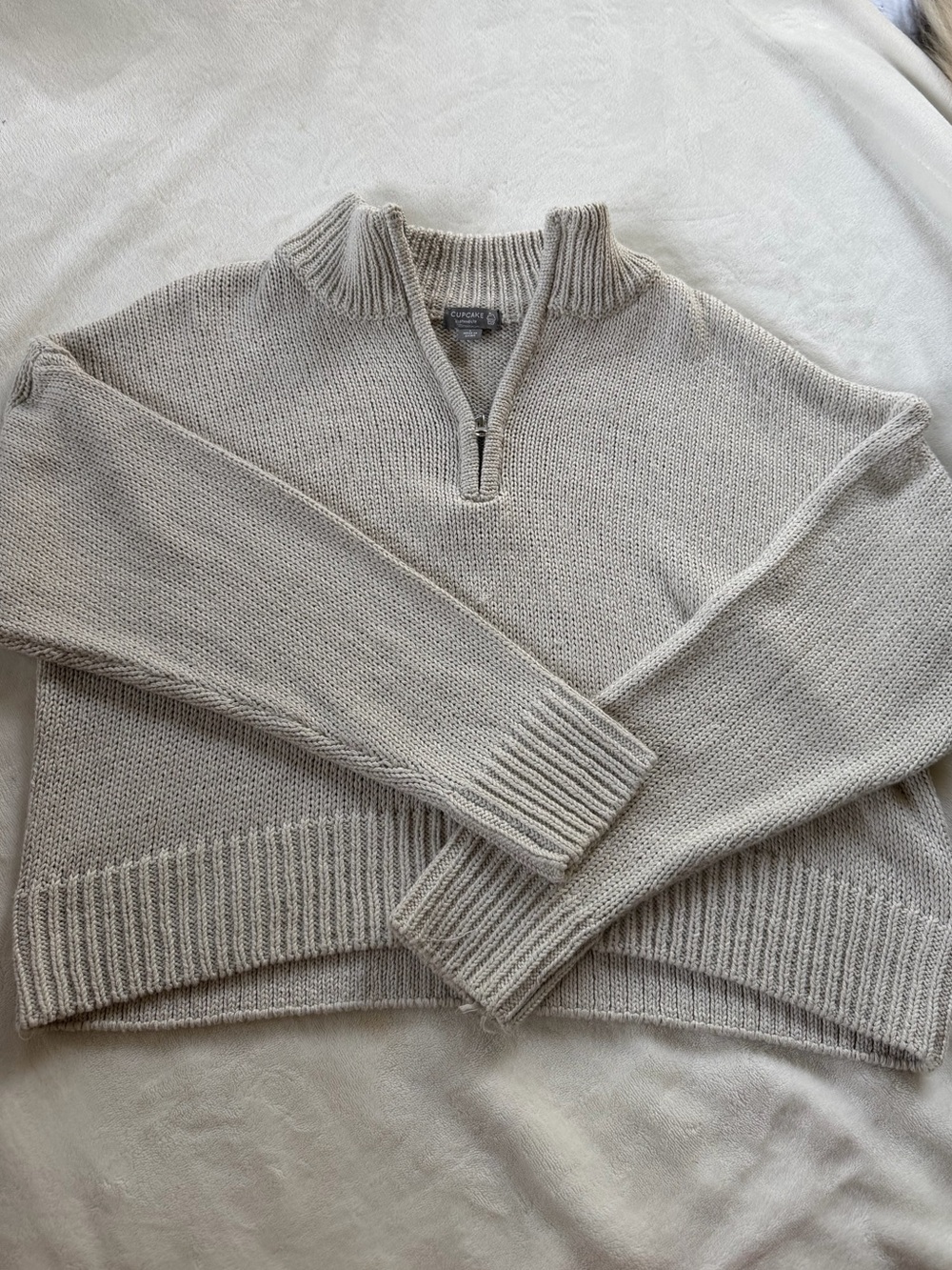 Beige quarter zip - worn once